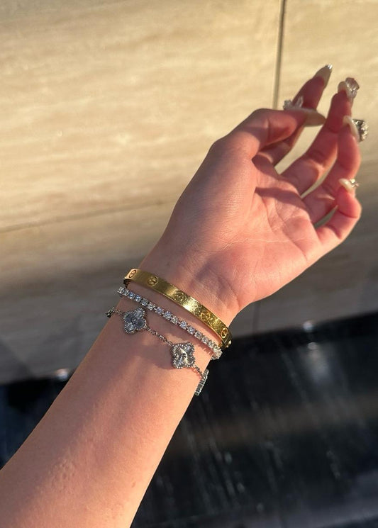 *Instocks* Ashy 3MM Full Moissanite Tennis Bracelet AU750