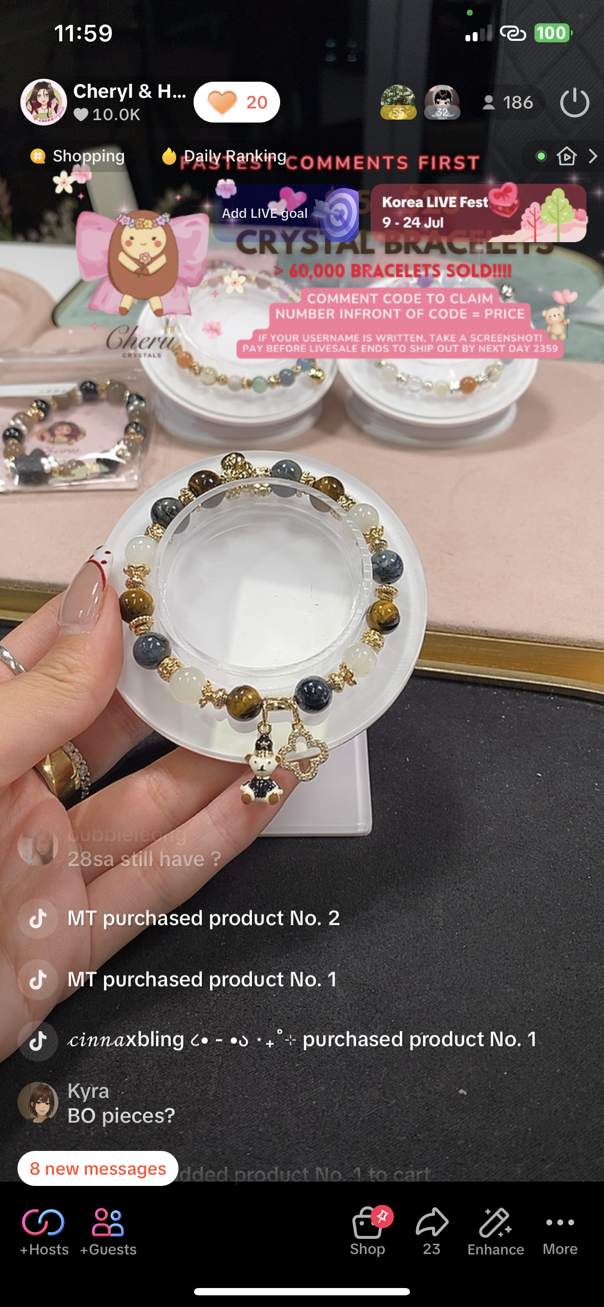 *Instocks* 6mm/8mm/10mm Polo RL - Pietersite, Tiger's Eye & Moonstone with Bear & Clover Crystal Bracelet (Elastic)