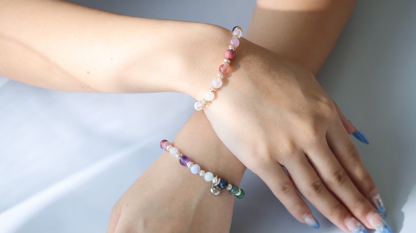 *Instocks* 6mm/8mm/10mm Duobao 多宝 (Multi Gems) Crystal Bracelet (Elastic)