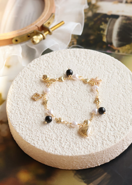 *Instocks* Dangly V2 with Ribbon, Heart Locket & Mini Clover Crystal Bracelet (OT Clasp)