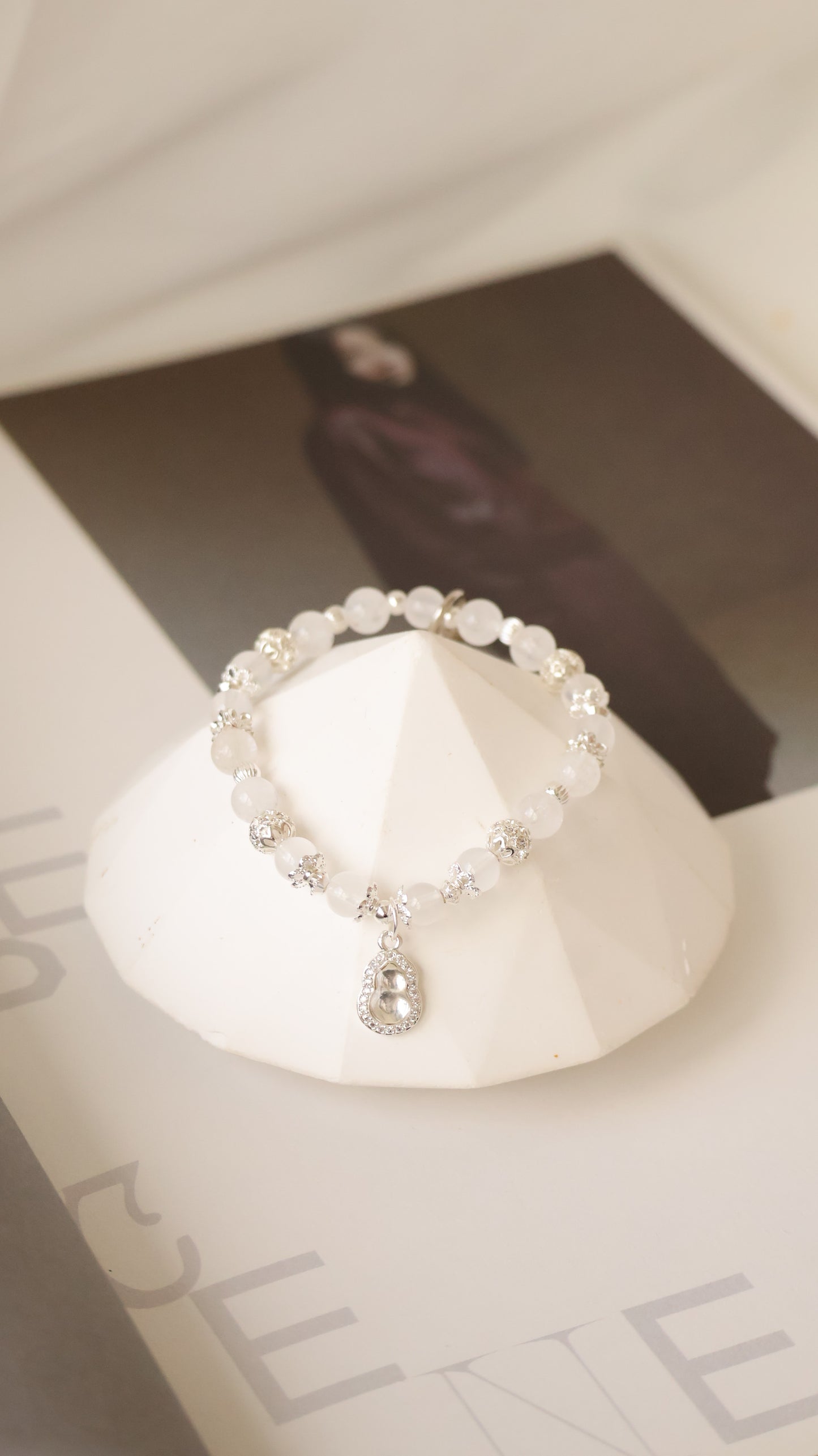 *Backorder* Mini Hulu - Girasol Quartz & Clear Quartz Crystal Bracelet (Elastic)