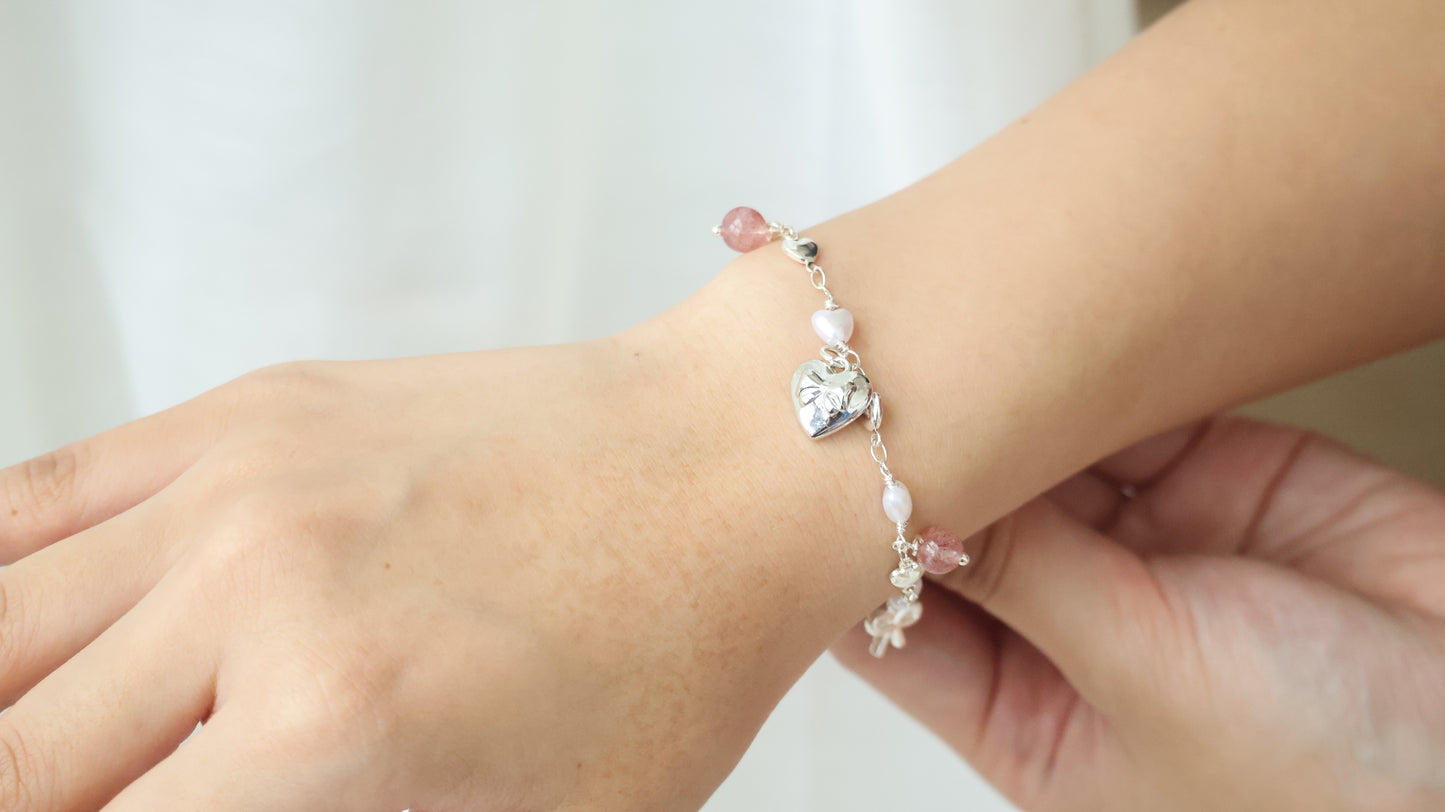 *Backorder* Dangly V2 - Strawberry Quartz Crystal Bracelet (OT Clasp)