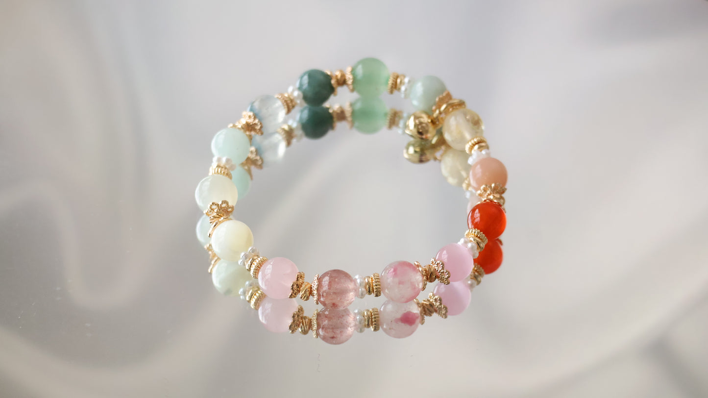 *Instocks* 6mm/8mm/10mm Duobao 多宝 (Multi Gems) Crystal Bracelet (Elastic)