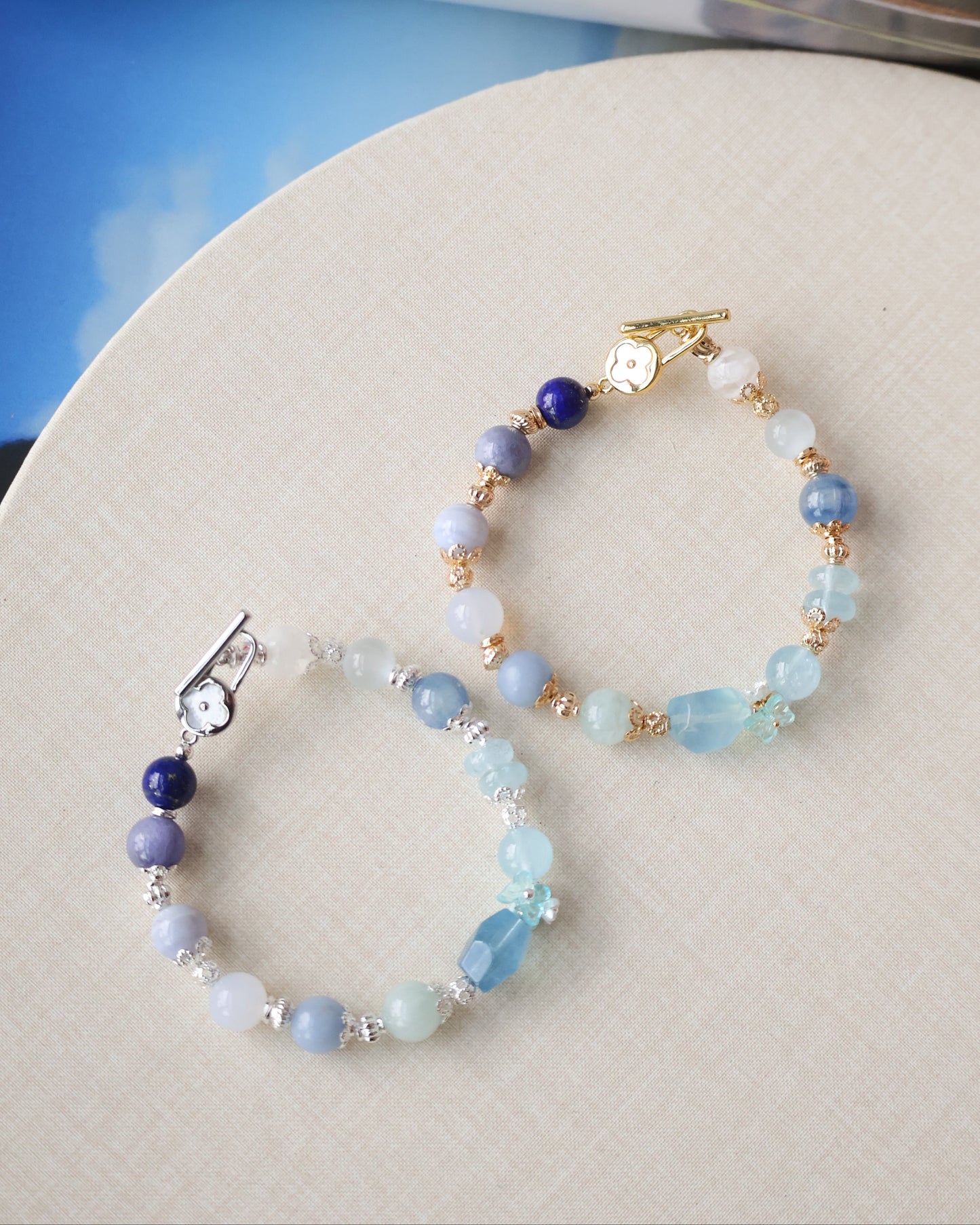 *Instocks* - Azurea Blue 8mm Duobao w OT Clasp