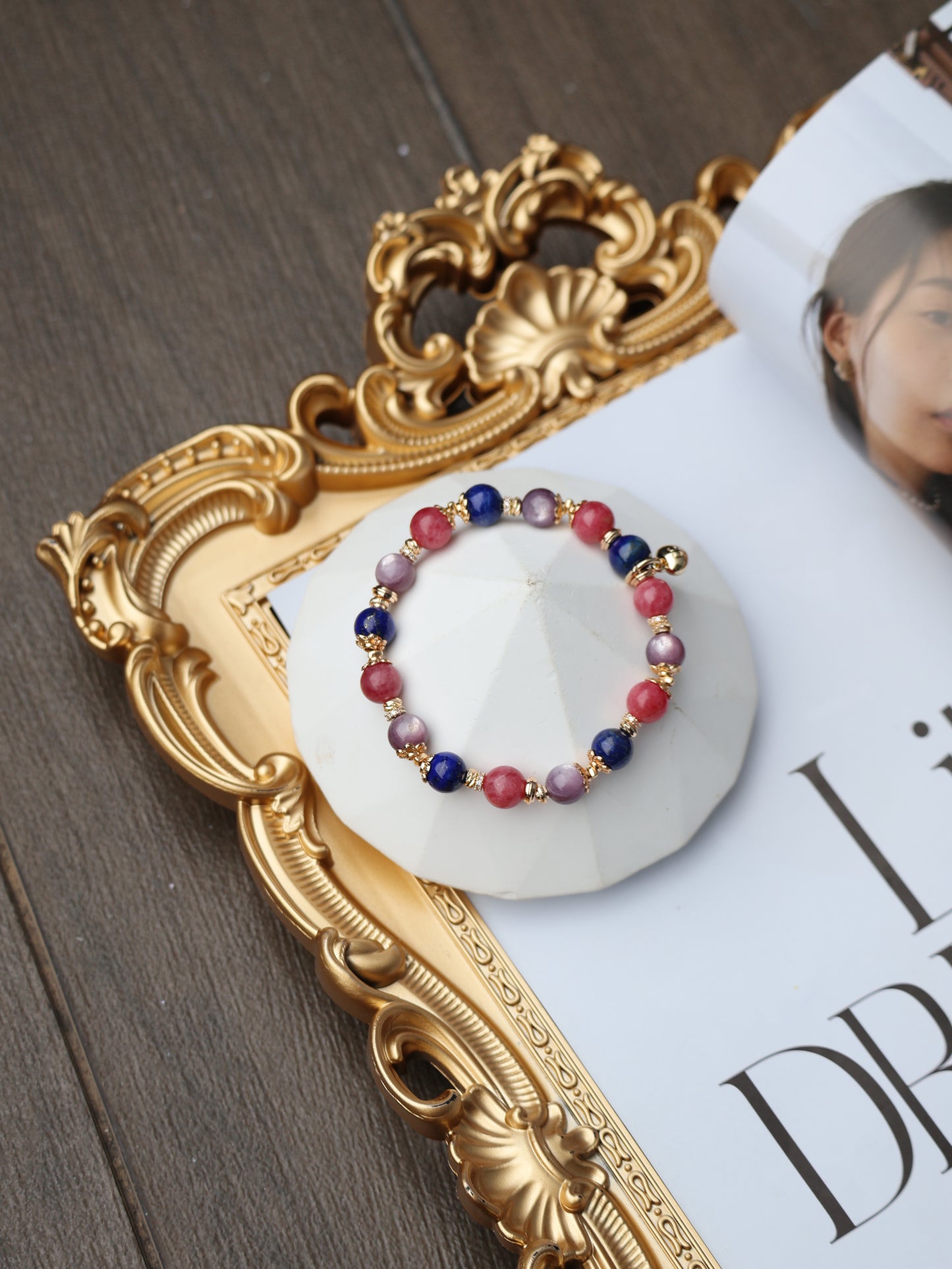Lapis Lazuli, Rhodonite, Lepidolite — Cancer Horoscope Series | 8mm (Elastic)