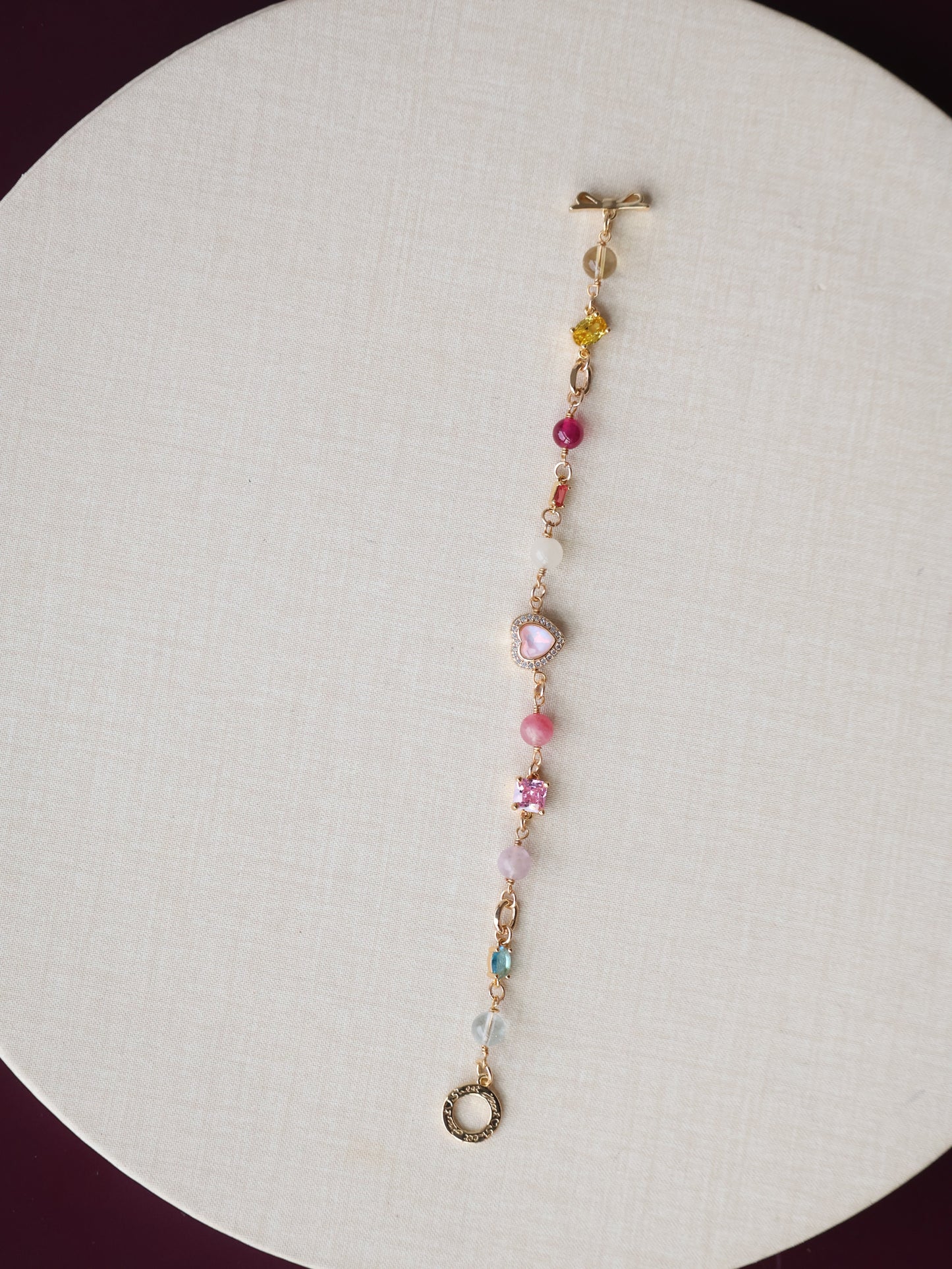 *Instocks* Duobao Chain with Heart Charm and Gem Charms(OT Clasp)