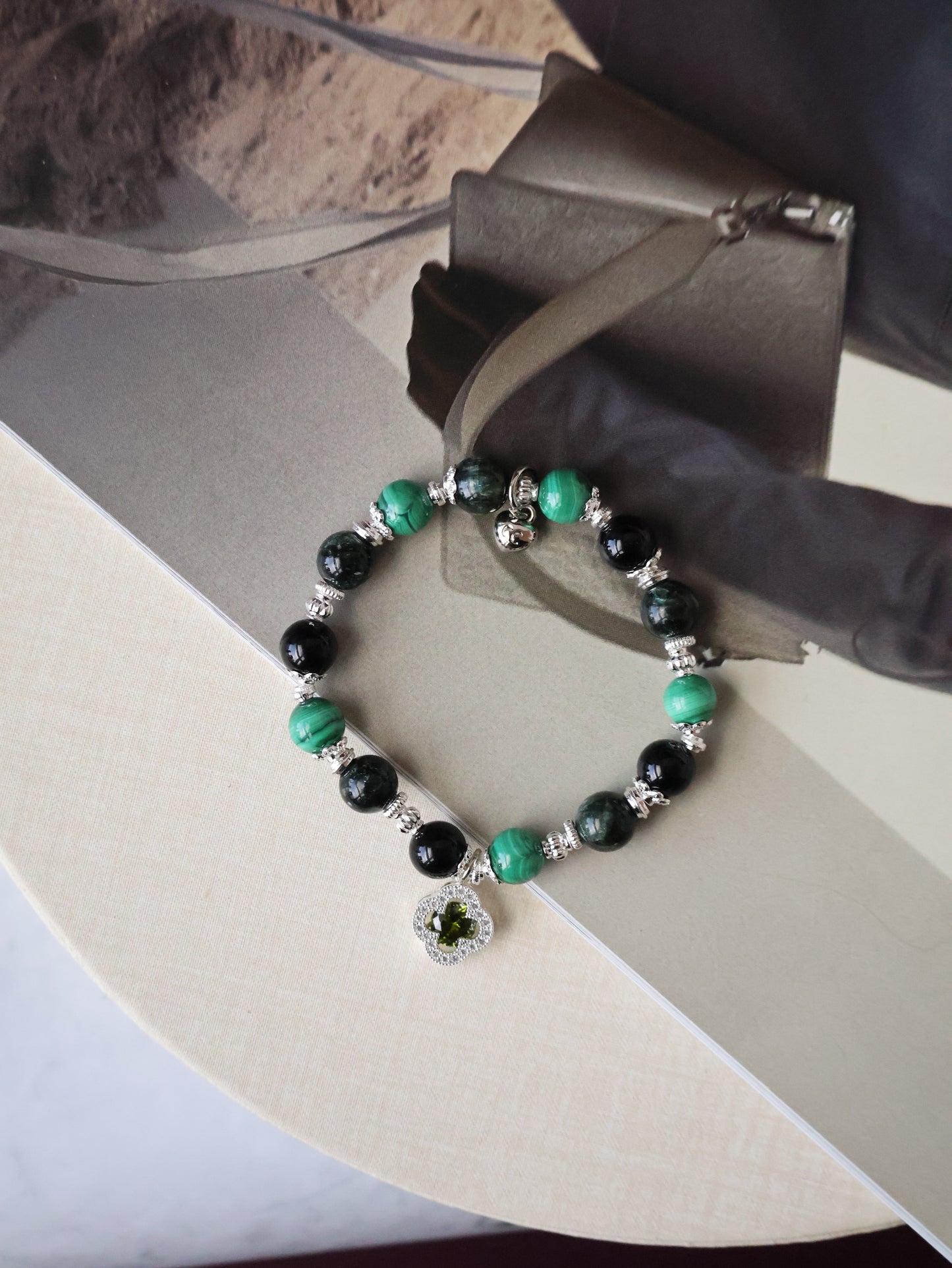 *Instocks* 8mm/10mm Cordelia Twin: Malachite, Seraphinite, Black Tourmalline