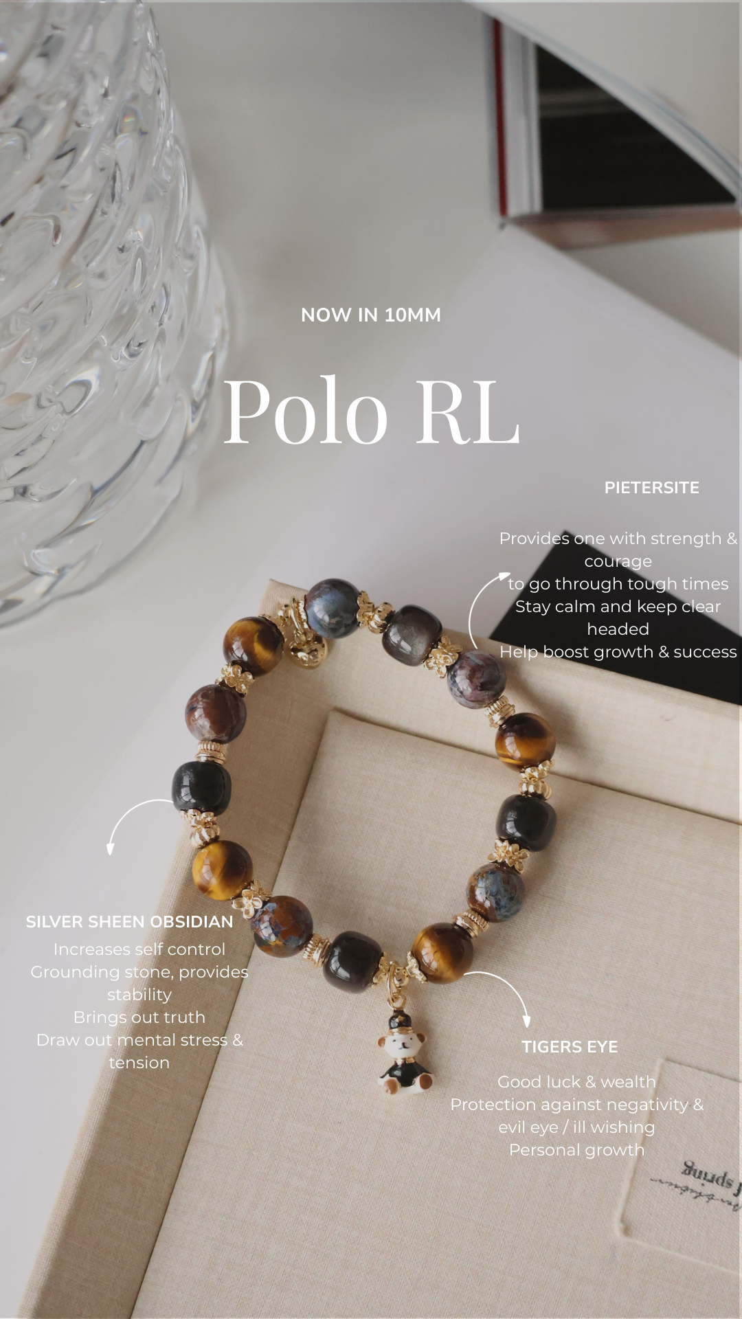 *Instocks* Polo RL in 6mm/8mm/10mm Crystal Bracelet (Elastic)