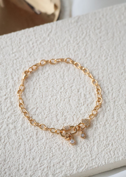 *Instocks* Ramona Heart Locket Gold Bracelet AU750