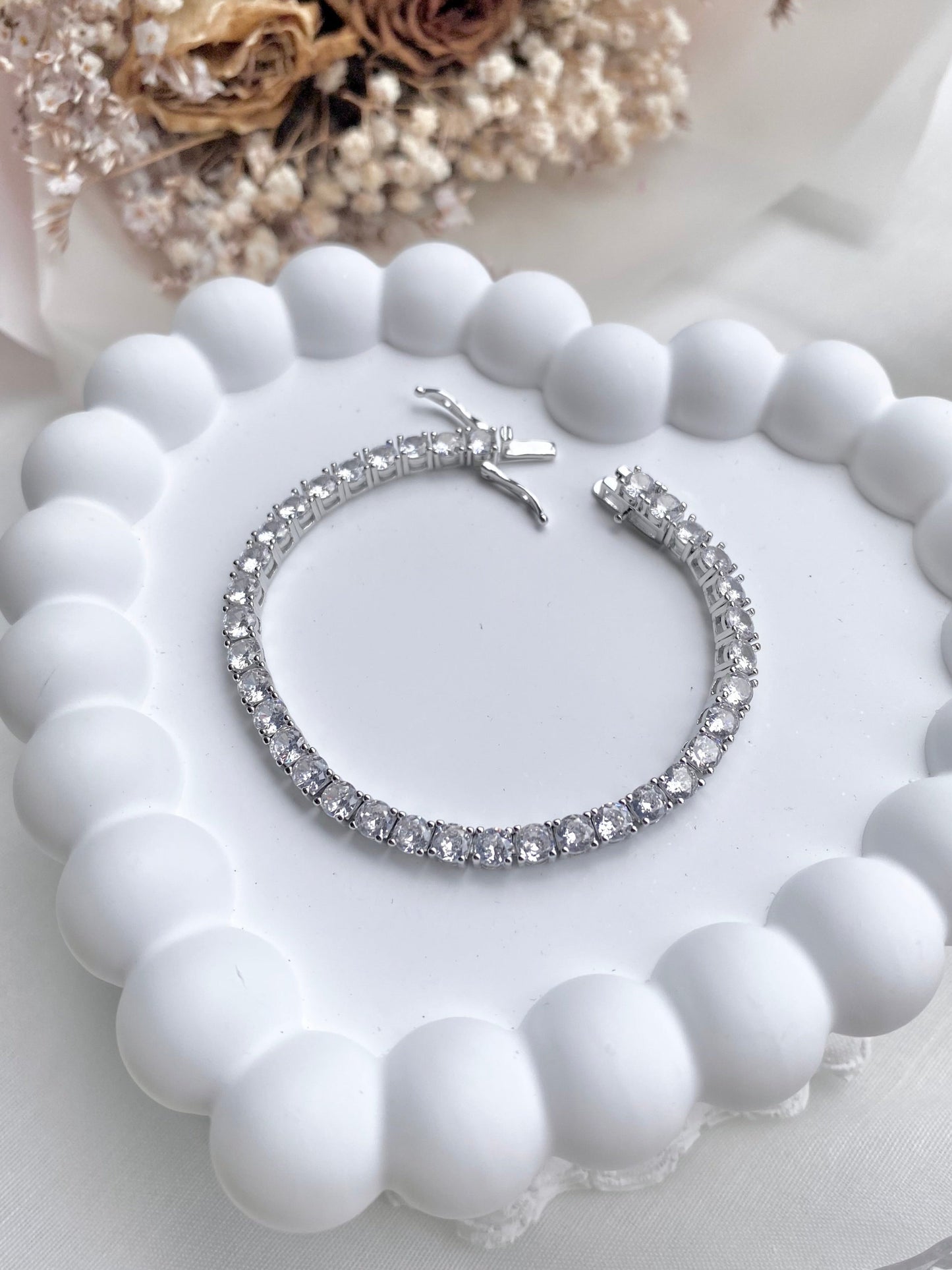 *Instocks* HOT 🔥 S925 4mm Tennis Bracelet in Silver (15cm & Below)