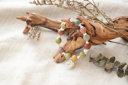 *Instocks* Cordelia Twin with Sparkly Clover Charm Crystal Bracelet (Elastic)