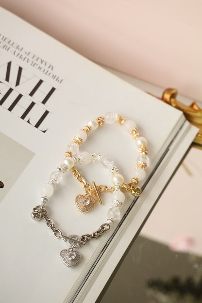 *Instocks* OT Clasp & Chain Crystal Bracelet (Elastic)