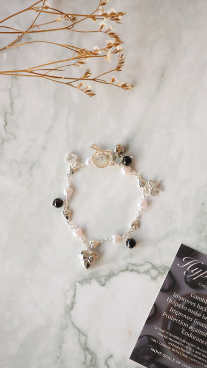 *Instocks* Dangly V2 with Ribbon, Heart Locket & Mini Clover Crystal Bracelet (OT Clasp)