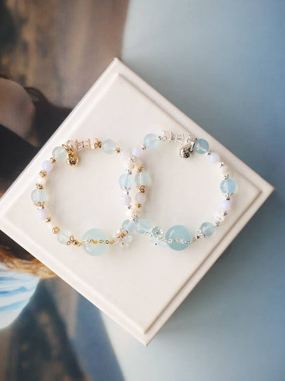 *Instocks*  Everfae 平安扣 Ping An Kou Series - 8mm Aquamarine, White Conch, Blue Lace Agate