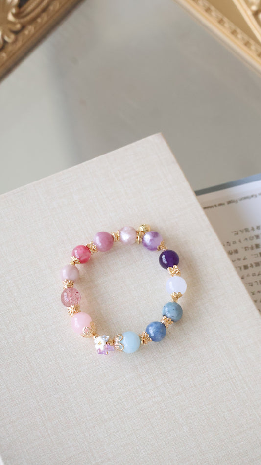 *Backorder* Duobao 多宝 (Multi Gems) with Bouquet Crystal Bracelet (Elastic)