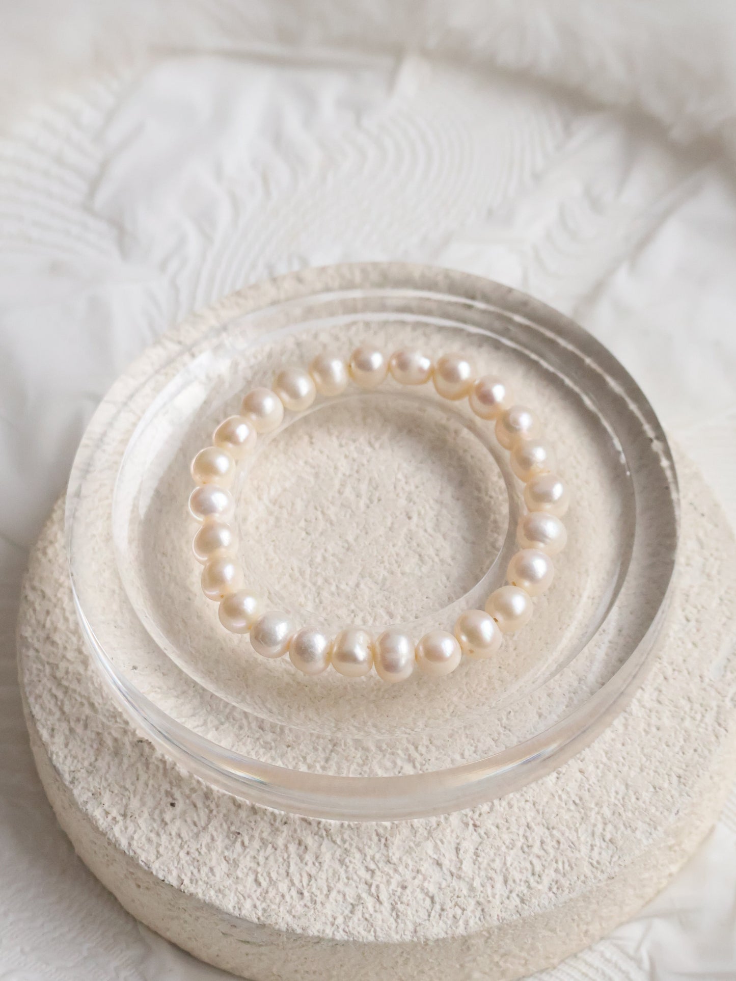 Freshwater Pearls — 8mm Bracelet | (Elastic)