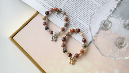*Backorder* Mesmera - Garden Quartz with Flower & Bouquet Crystal Bracelet (Elastic)