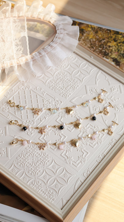 *Instocks* Danglys V2 with Ribbon, Heart Locket & Mini Clover Crystal Bracelet (OT Clasp)