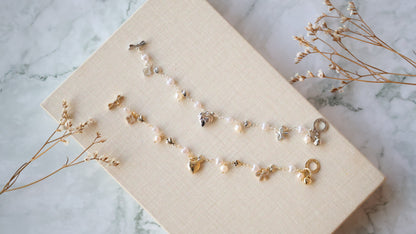 *Instocks* Dangly V2 with Ribbon, Heart Locket & Mini Clover Crystal Bracelet (OT Clasp)