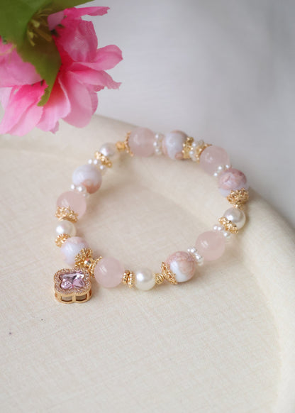 *Instocks* Cordelia Twin with Sparkly Clover Charm Crystal Bracelet (Elastic)
