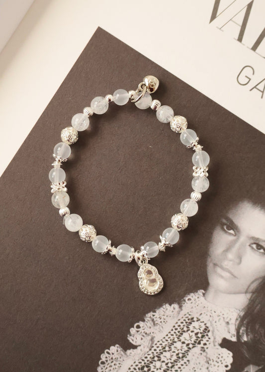 *Backorder* Mini Hulu - Girasol Quartz & Clear Quartz Crystal Bracelet (Elastic)