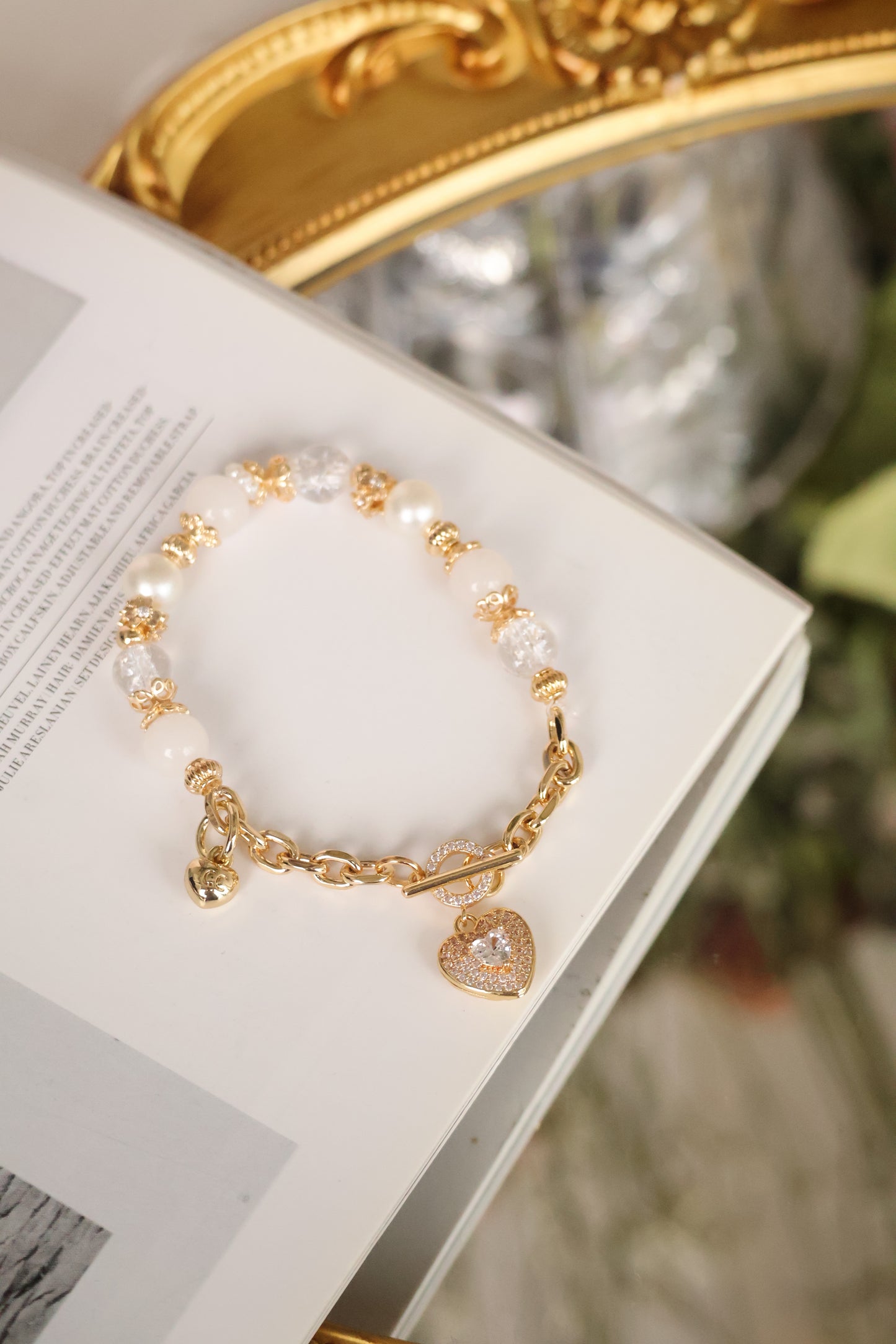 *Instocks* OT Clasp & Chain Crystal Bracelet (Elastic)