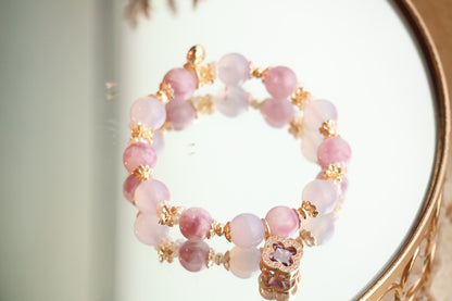 *Instocks* Cordelia Twin with Sparkly Clover Charm Crystal Bracelet (Elastic)