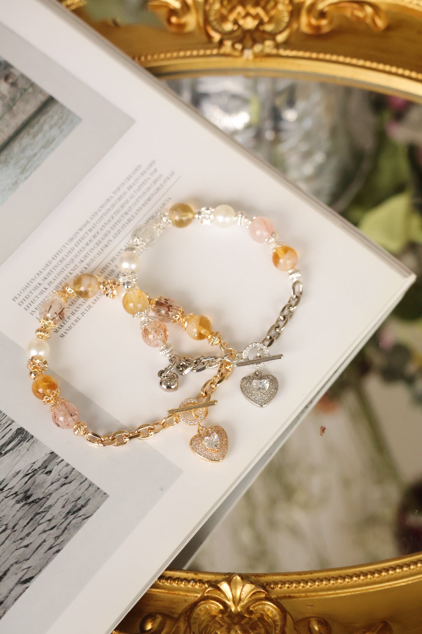 *Instocks* OT Clasp & Chain Crystal Bracelet (Elastic)