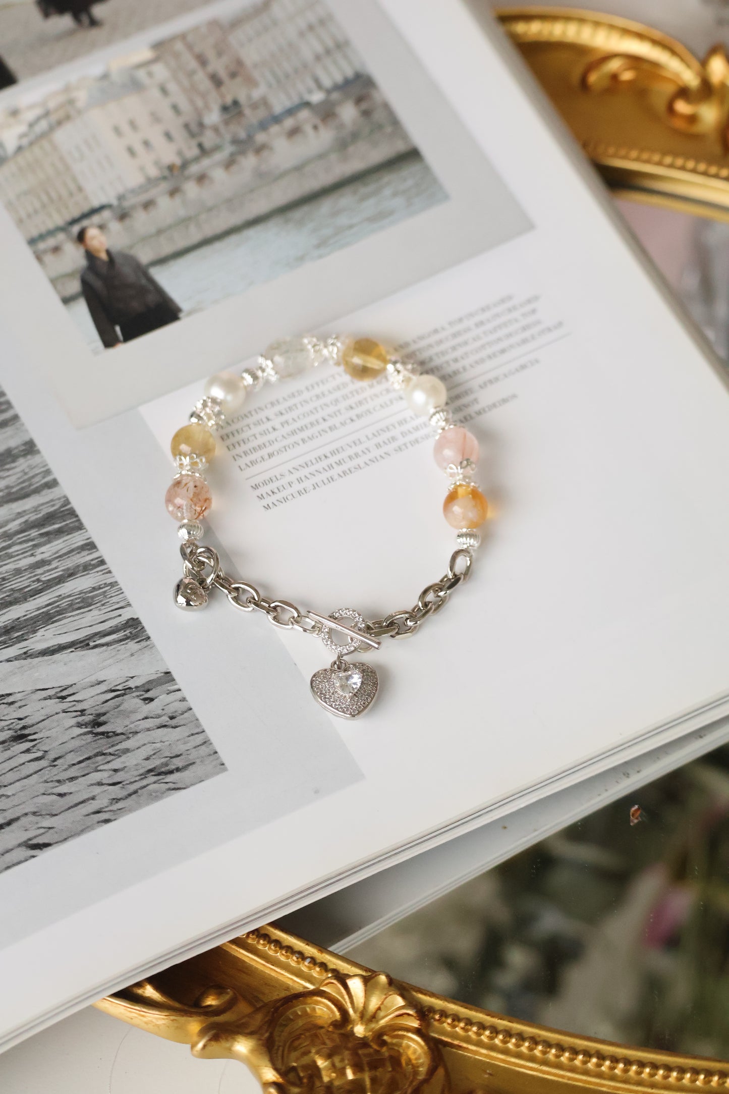 *Instocks* OT Clasp & Chain Crystal Bracelet (Elastic)