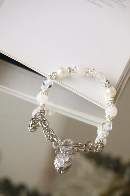 *Instocks* OT Clasp & Chain Crystal Bracelet (Elastic)