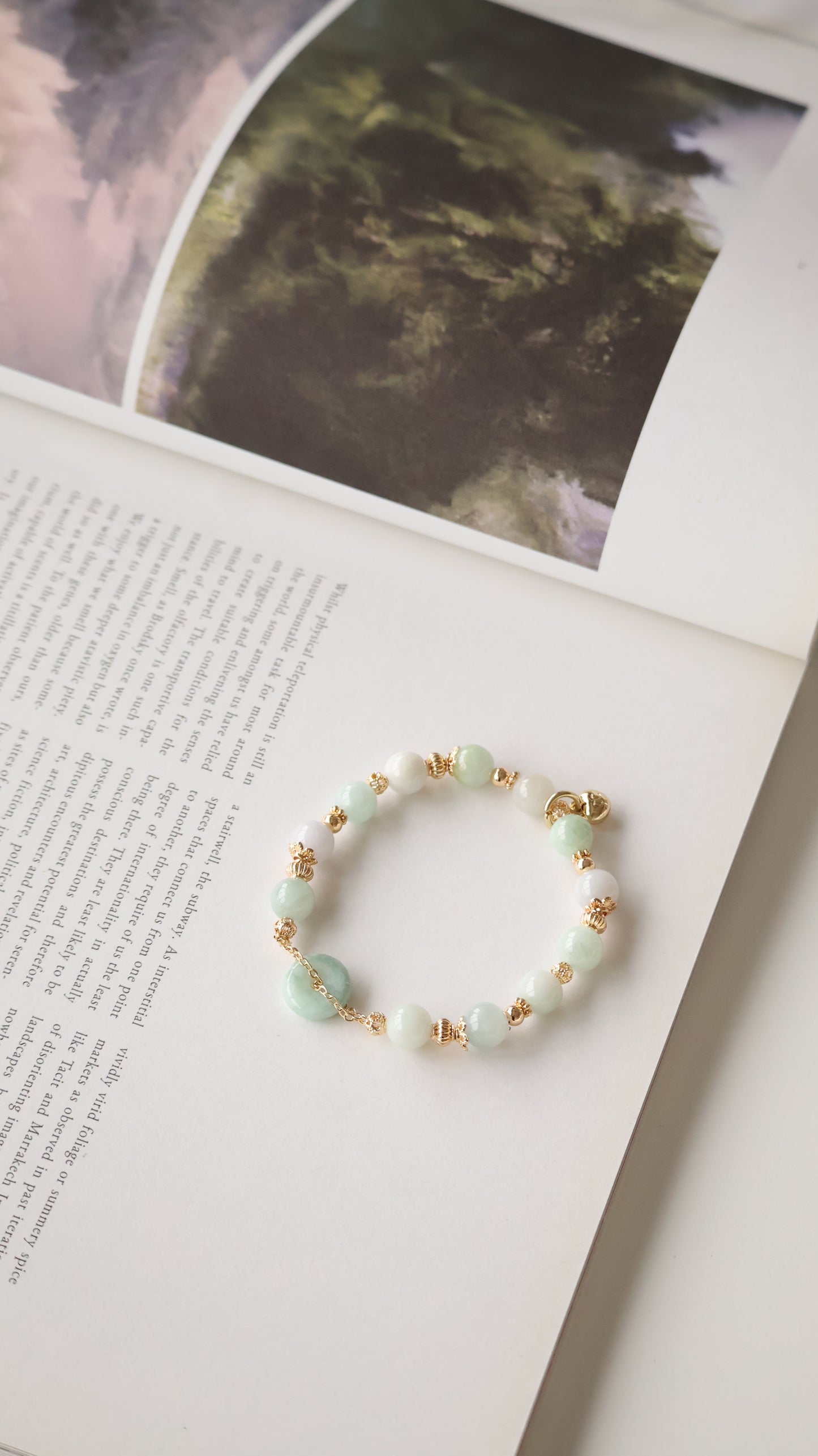 *Backorder* Green Jadeite Ping An Kou 平安扣 - Green Jadeite Crystal Bracelet (Elastic)