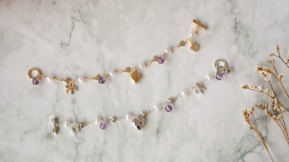 *Instocks* Dangly V2 with Ribbon, Heart Locket & Mini Clover Crystal Bracelet (OT Clasp)