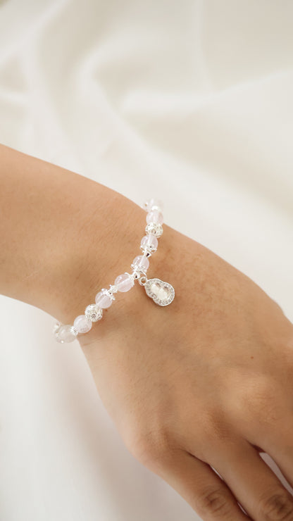 *Backorder* Mini Hulu - Girasol Quartz & Clear Quartz Crystal Bracelet (Elastic)