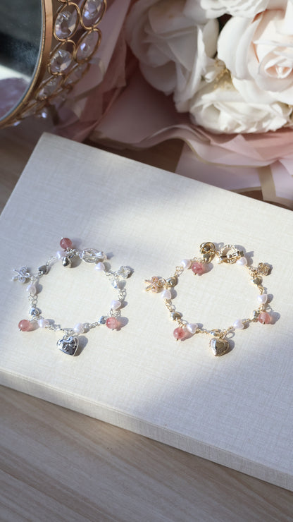 *Backorder* Dangly V2 - Strawberry Quartz Crystal Bracelet (OT Clasp)