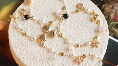 *Instocks* Danglys V2 with Ribbon, Heart Locket & Mini Clover Crystal Bracelet (OT Clasp)