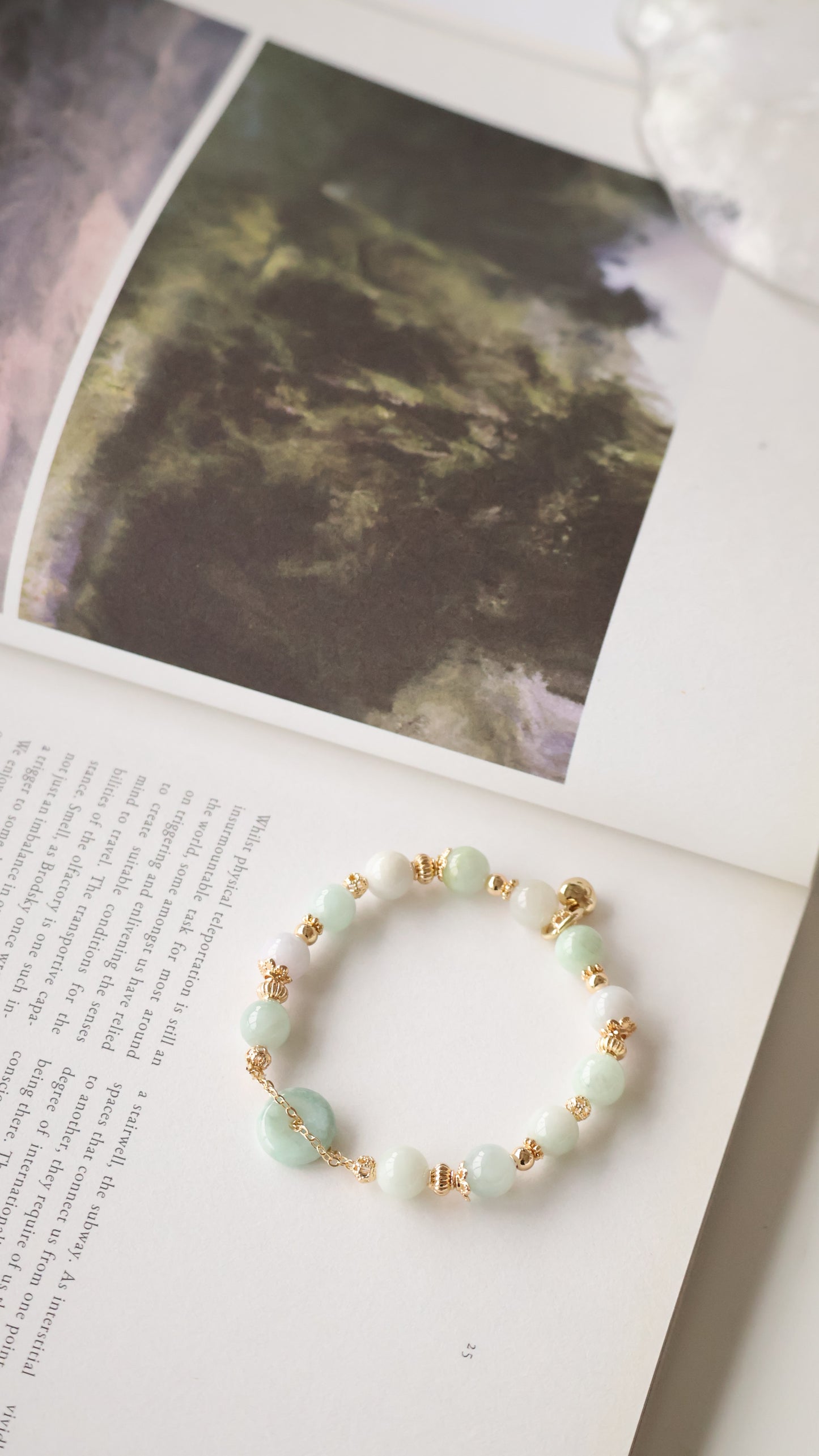 *Backorder* Green Jadeite Ping An Kou 平安扣 - Green Jadeite Crystal Bracelet (Elastic)