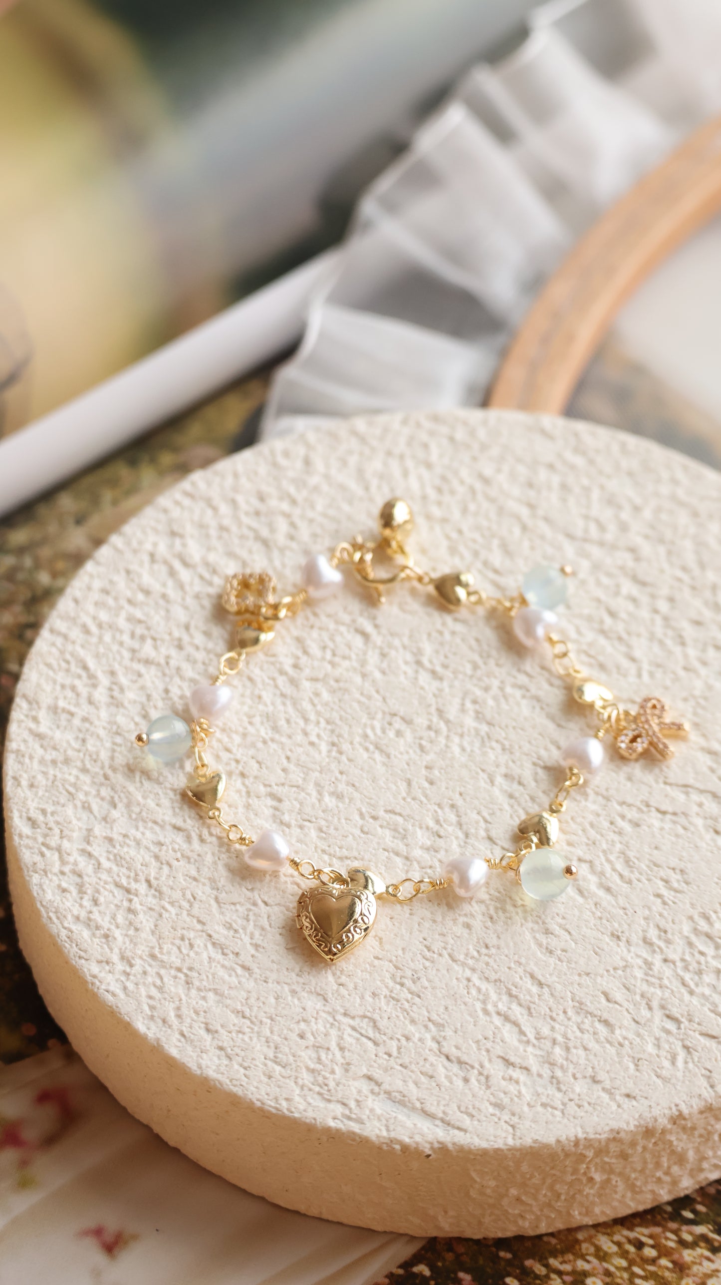*Instocks* Danglys V2 with Ribbon, Heart Locket & Mini Clover Crystal Bracelet (OT Clasp)