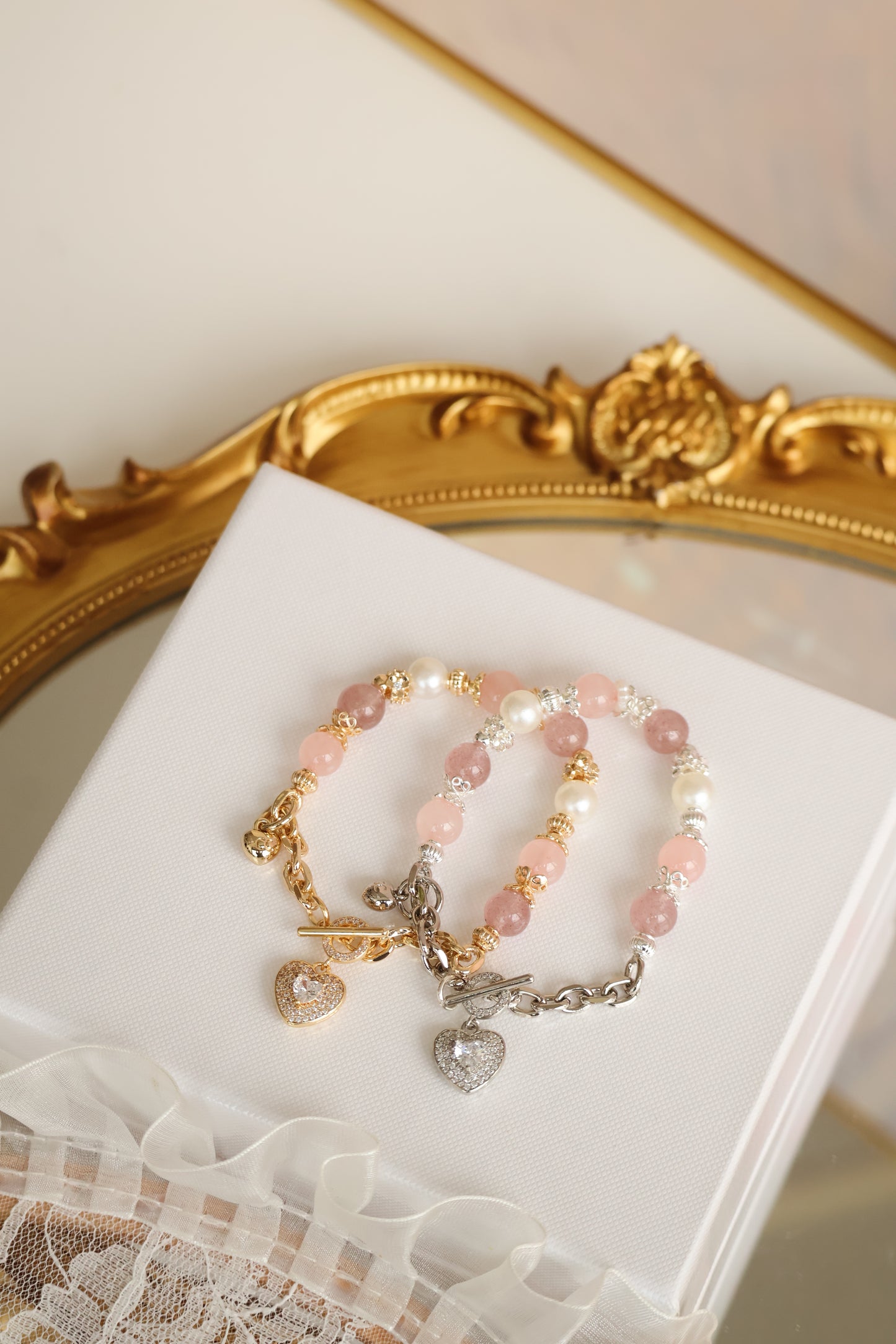 *Instocks* OT Clasp & Chain Crystal Bracelet (Elastic)