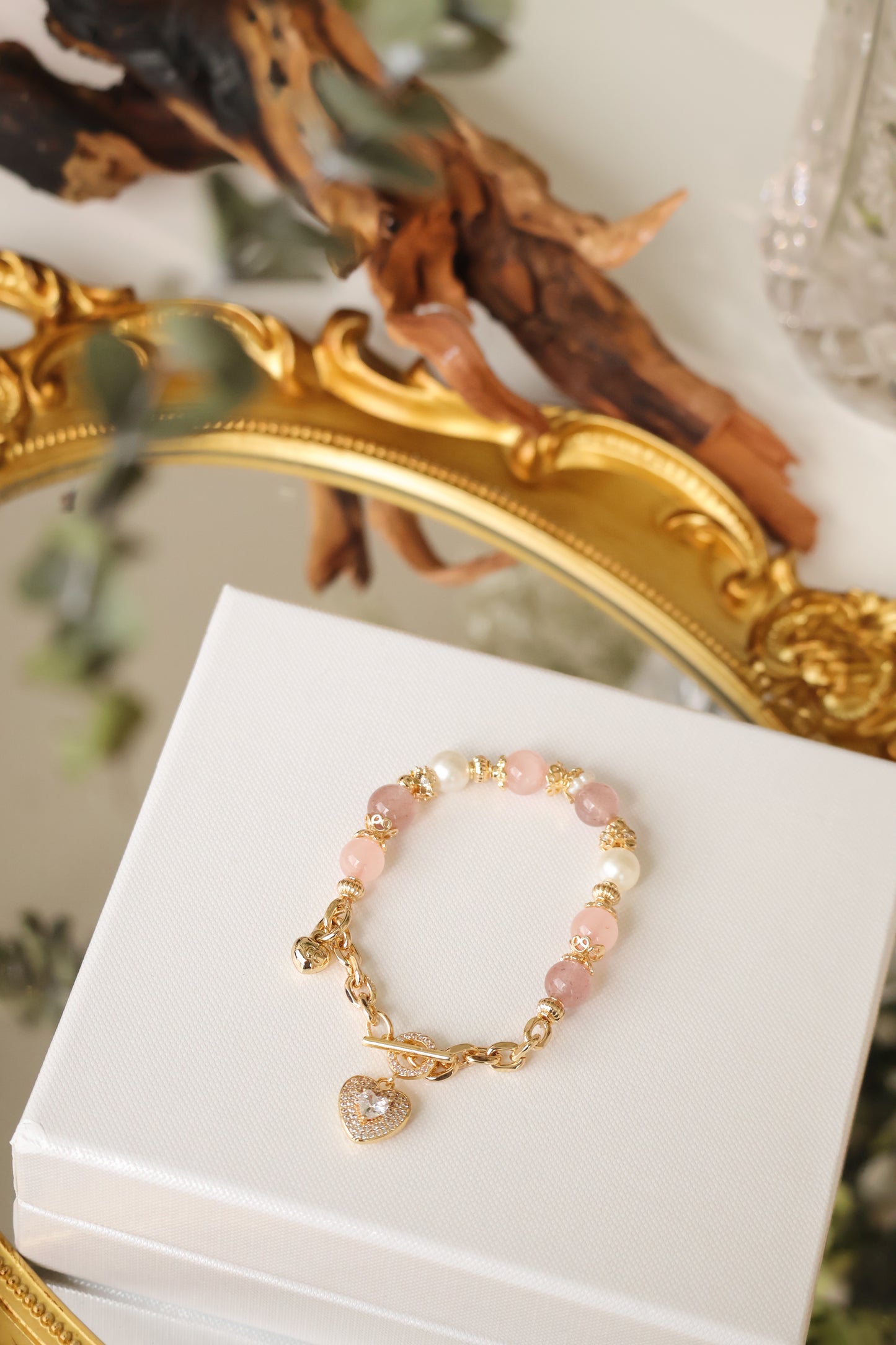 *Instocks* OT Clasp & Chain Crystal Bracelet (Elastic)