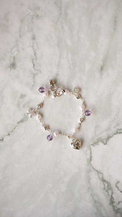 *Instocks* Dangly V2 with Ribbon, Heart Locket & Mini Clover Crystal Bracelet (OT Clasp)