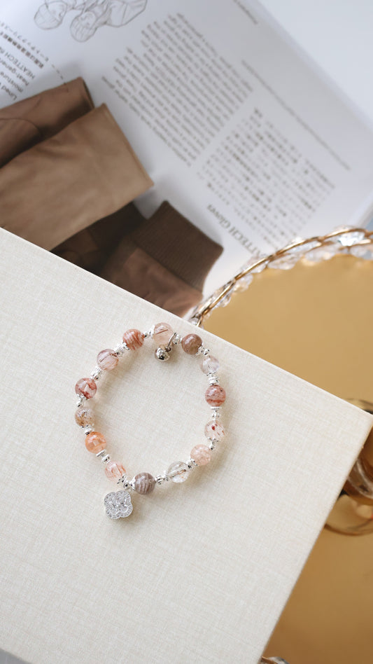 *Backorder* Cordelia Twin in 8mm - Thousand Layer Garden Quartz & Black Gold Super 7 Crystal Bracelet (Elastic)