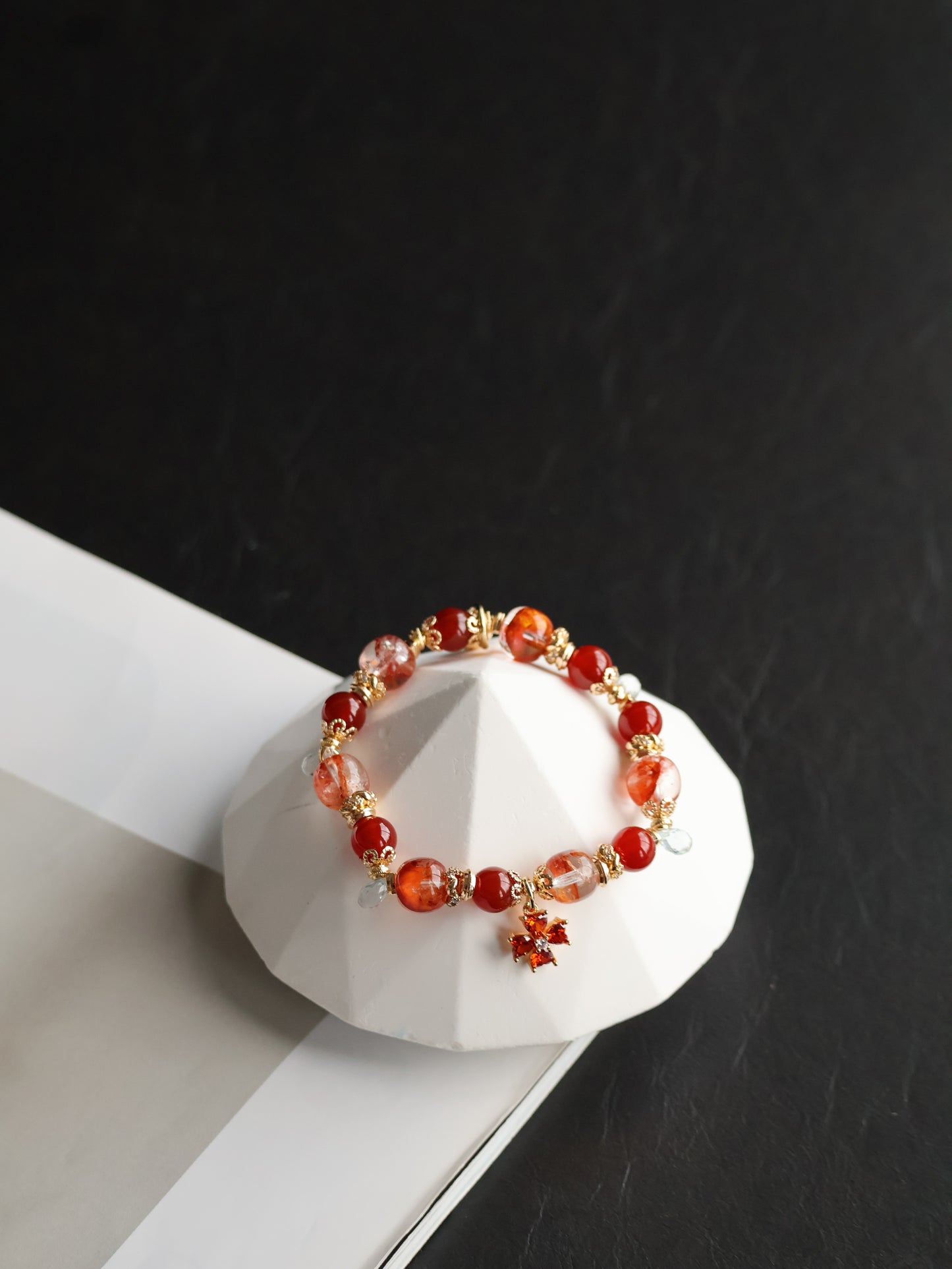 *Instocks* 8mm Xiel Fire Quartz, Carnelian, Blue Topaz