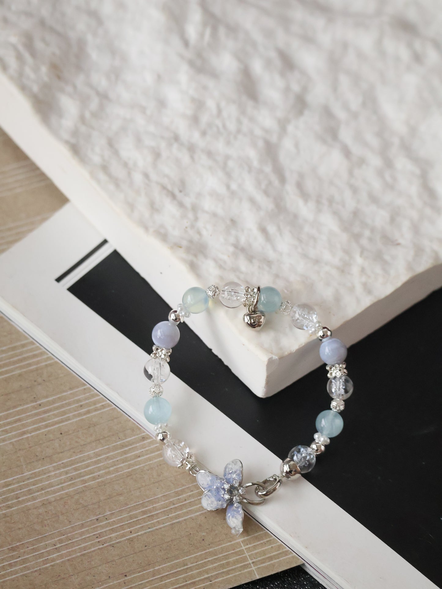 *Instocks* Bali Inspired - 8mm (Blue Lace Agate, Aquamarine, Crackled Clear Quartz) & (White Phantom Quartz, White Jadeite)