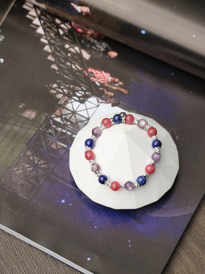 Lapis Lazuli, Rhodonite, Lepidolite — Cancer Horoscope Series | 8mm (Elastic)