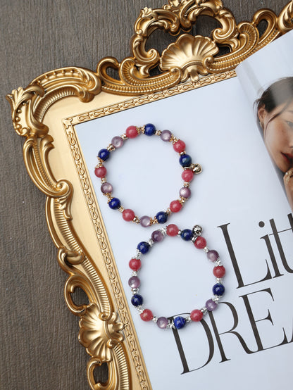 Lapis Lazuli, Rhodonite, Lepidolite — Cancer Horoscope Series | 8mm (Elastic)