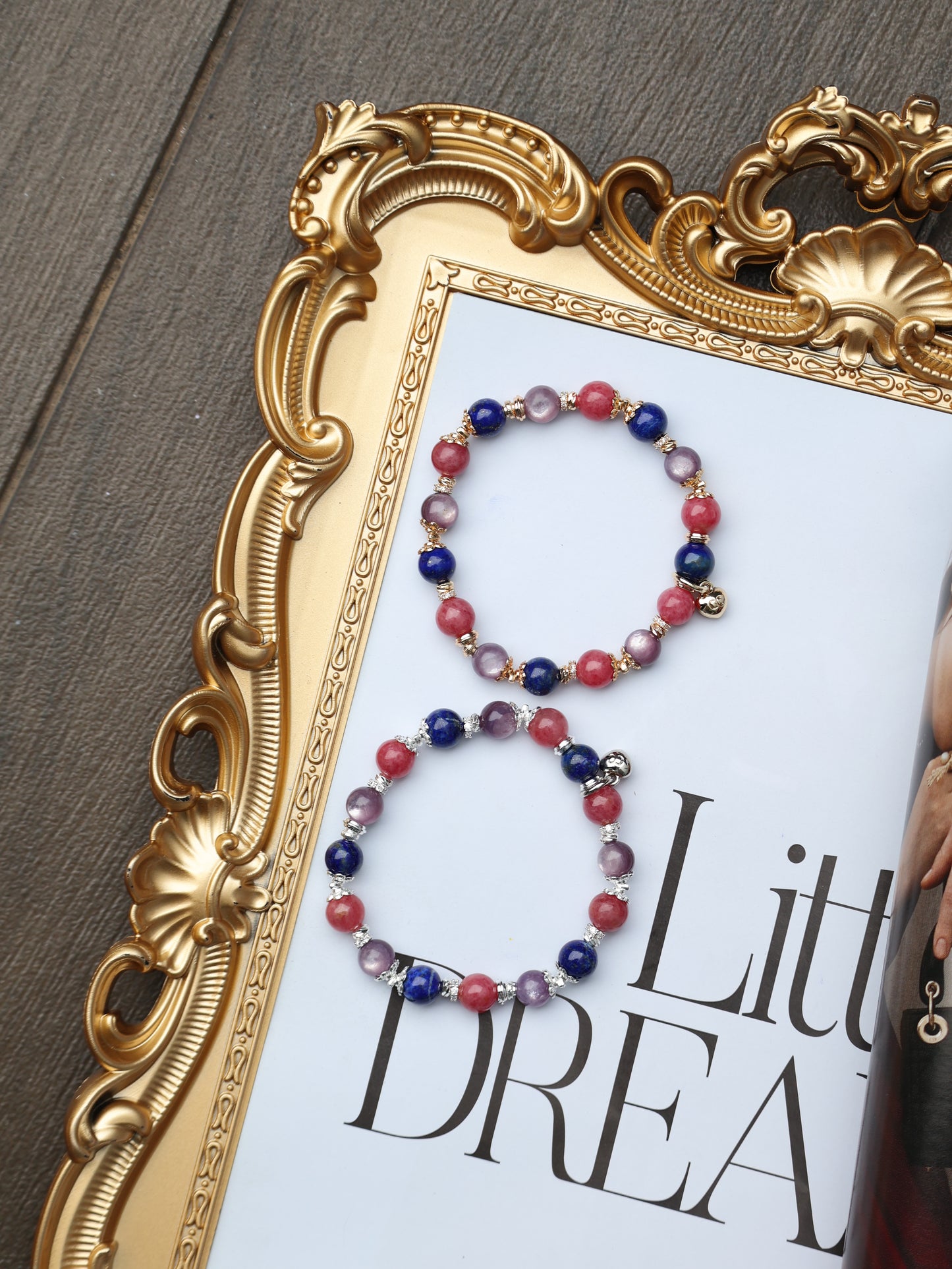 Lapis Lazuli, Rhodonite, Lepidolite — Cancer Horoscope Series | 8mm (Elastic)