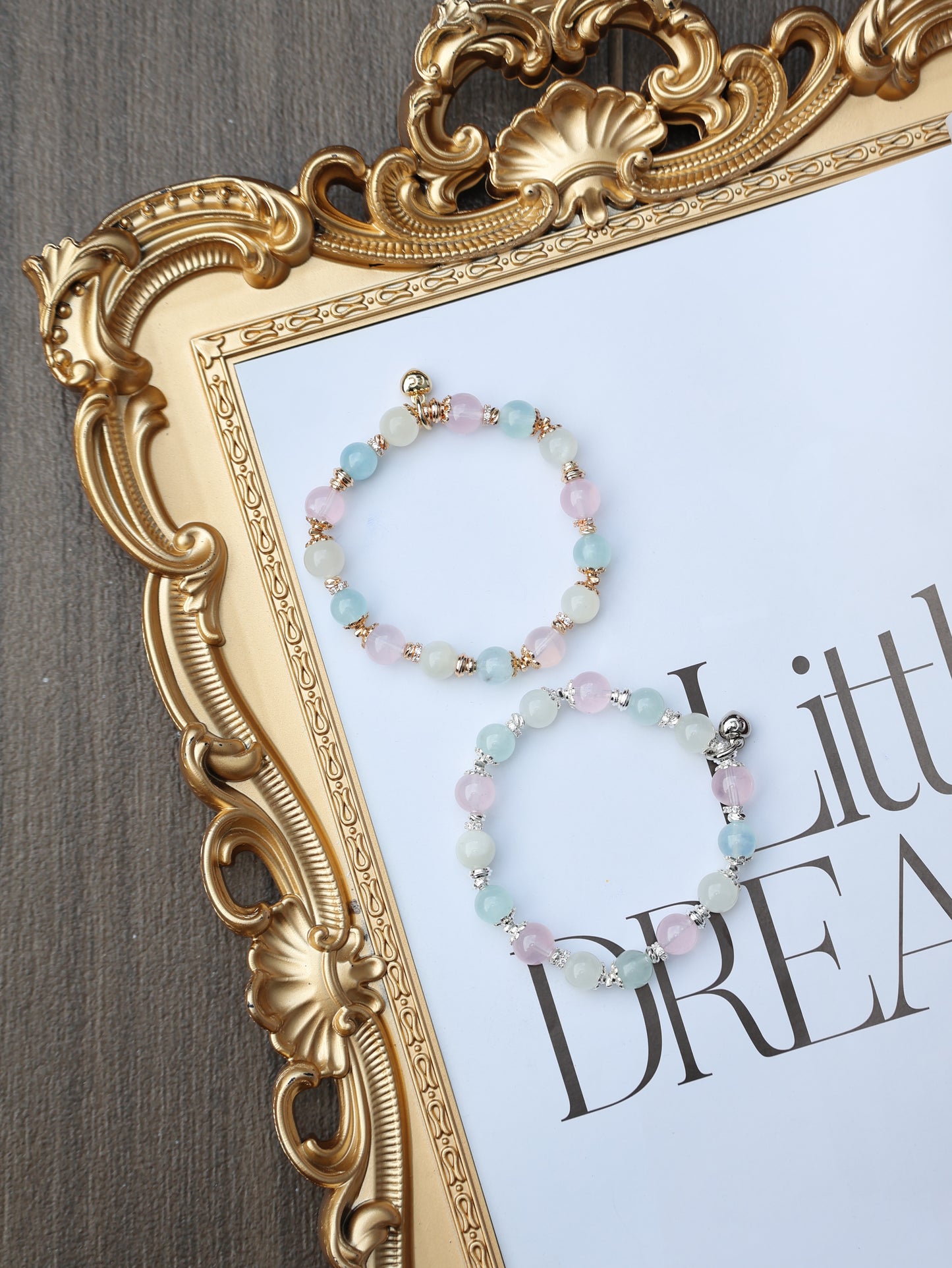 Moonstone, Aquamarine, Rose Quartz — Aries Horoscope Series | 8mm (Elastic)