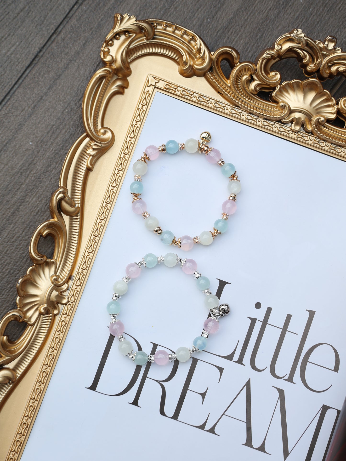 Moonstone, Aquamarine, Rose Quartz — Aries Horoscope Series | 8mm (Elastic)
