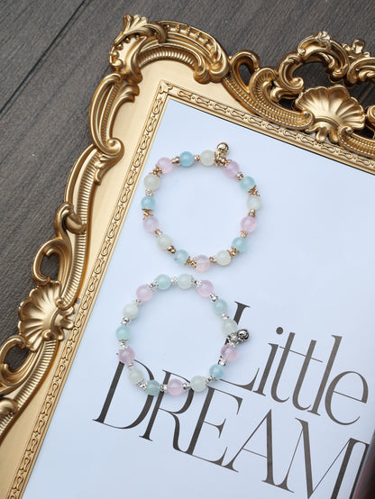 Moonstone, Aquamarine, Rose Quartz — Aries Horoscope Series | 8mm (Elastic)