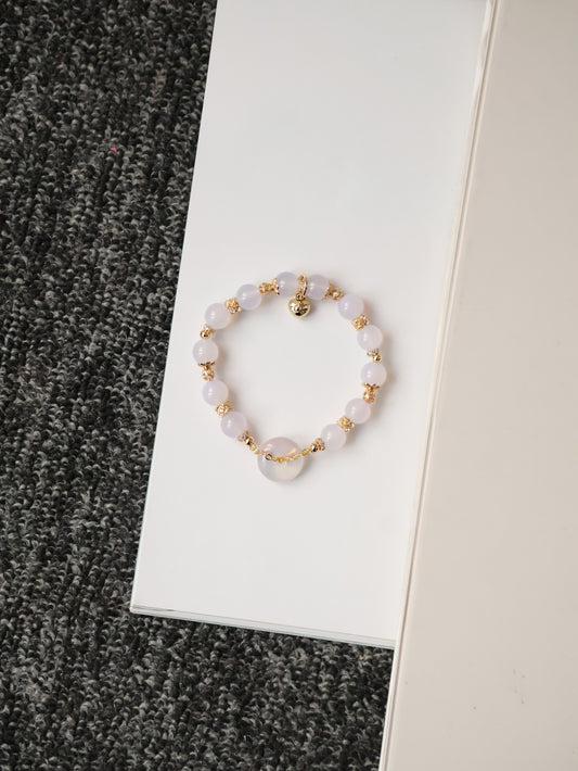 Lilac Chalcedony Crystal Bracelet — Annika Ping An Kou | 8mm (Elastic)